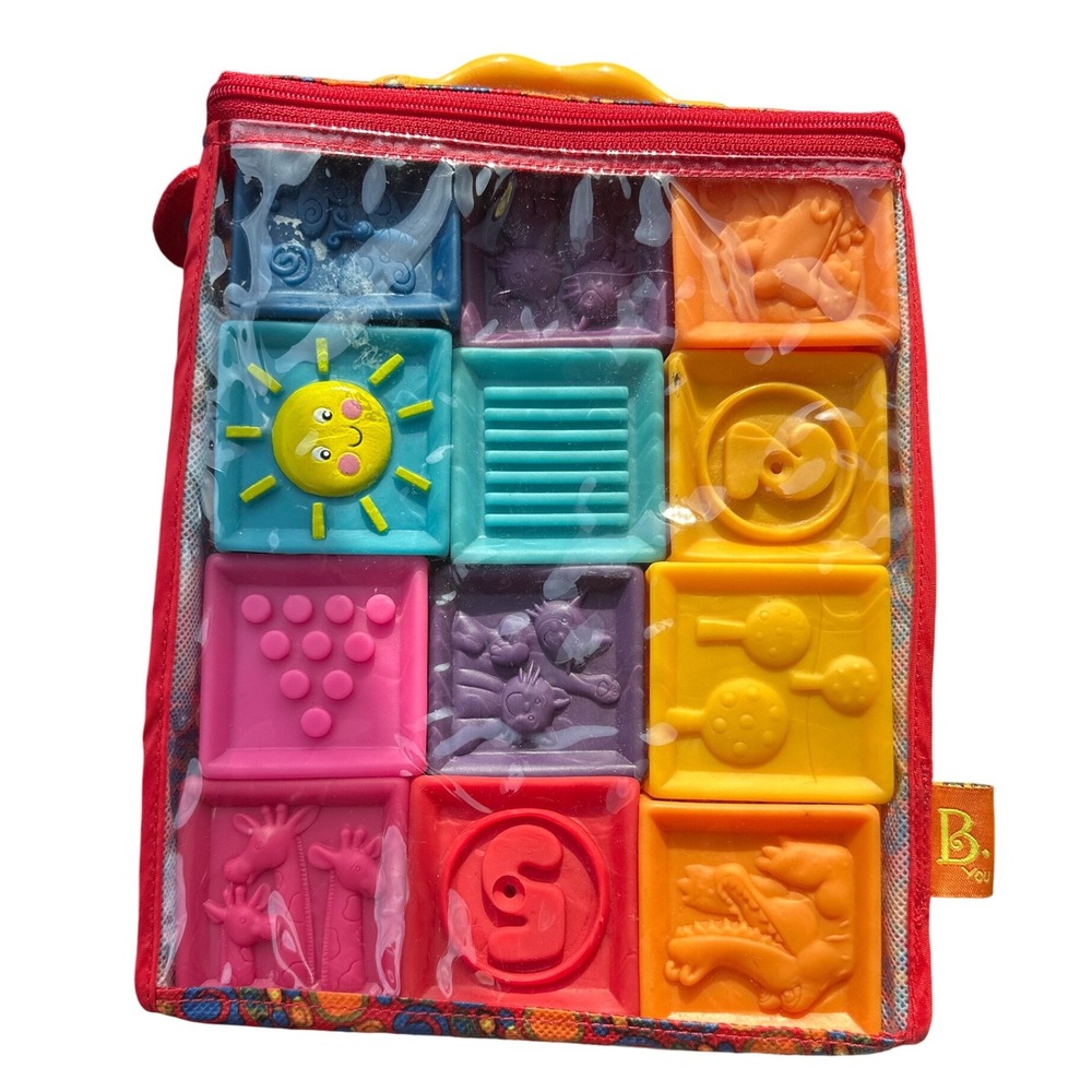 B. Toys One Two Squeeze‎ Baby Blocks Soft Sensory Stacking Toy Set with Bag 10pc